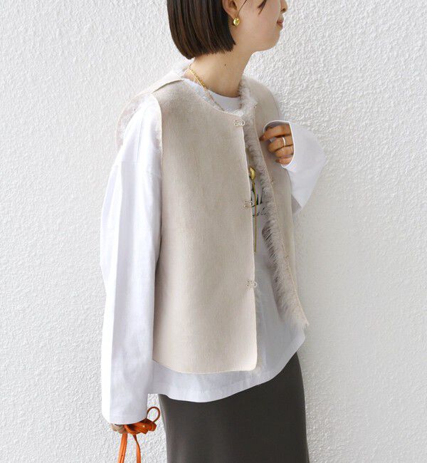 SHIPS for women「リバーシブル フェイクファー ボンディング ジレ」|ベスト・ジレ|