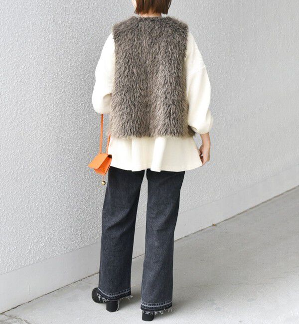 SHIPS for women「リバーシブル フェイクファー ボンディング ジレ」|ベスト・ジレ|