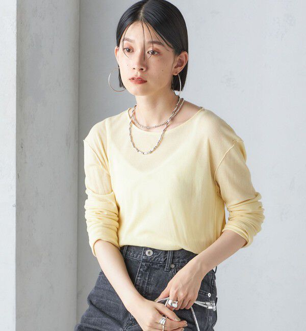 SHIPS for women「〈手洗い可能〉シアー ストレッチ クルーネック プルオーバー」|Tシャツ・カットソー|