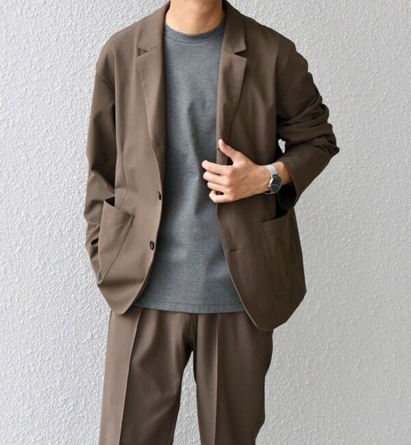 SHIPS any「SHIPS any: 〈洗濯機可能〉ストレッチ ナイロン リラックス ジャケット (セットアップ対応)◇」|テーラードジャケット|ブラウン
