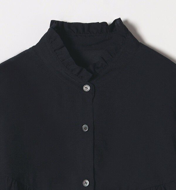 SHIPS any「SHIPS any:〈手洗い可能〉ヴィンテージサテン フリル ギャザー シャツ ブラウス」|シャツ・ブラウス|