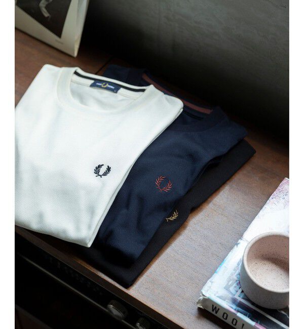 SHIPS「【SHIPS別注】FRED PERRY: COOLMAX(R) 鹿の子 ワンポイント ロゴ Tシャツ (ロンT) 24FW」|Tシャツ・カットソー|