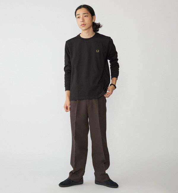 SHIPS「【SHIPS別注】FRED PERRY: COOLMAX(R) 鹿の子 ワンポイント ロゴ Tシャツ (ロンT) 24FW」|Tシャツ・カットソー|