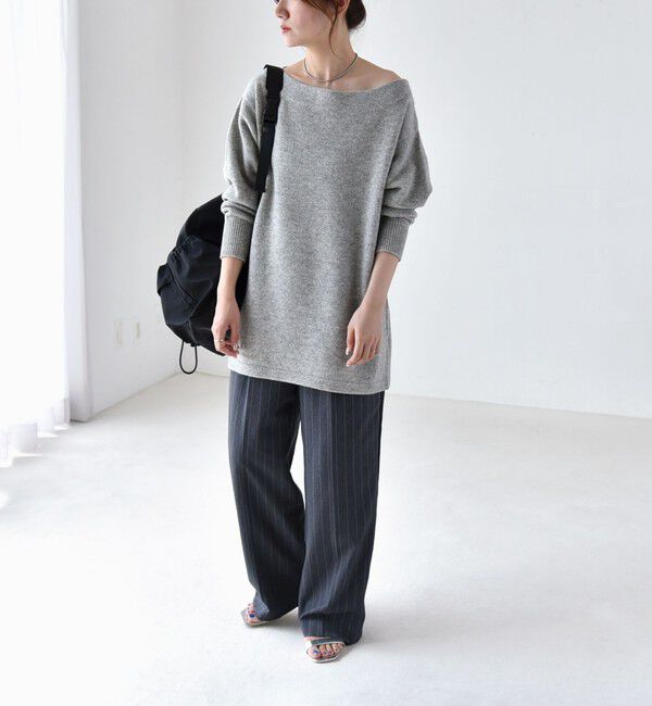 quaranciel「quaranciel:〈手洗い可能〉AQUA カシミヤ ブレンド オフショルダー ニット」|ニット・セーター|