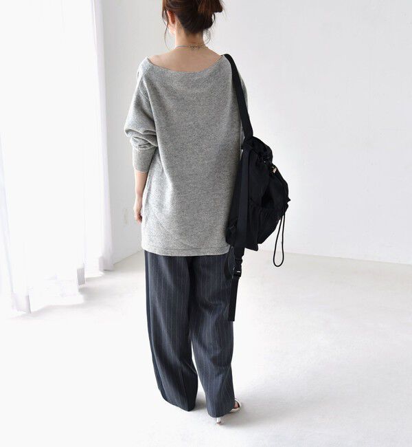 quaranciel「quaranciel:〈手洗い可能〉AQUA カシミヤ ブレンド オフショルダー ニット」|ニット・セーター|