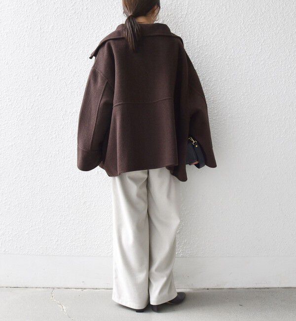 SHIPS any「【WEB限定】SHIPS any: リバー スタンドカラー ポンチョ ショート コート」|その他|