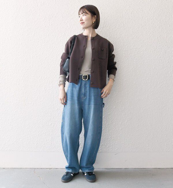 SHIPS any「SHIPS any: ミラノリブ ノーカラー ニット ジャケット カーディガン」|カーディガン|