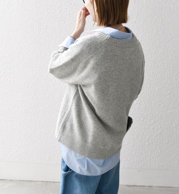 SHIPS any「SHIPS any:〈手洗い可能〉AQUA カシミヤ ミックス スキッパー カーディガン」|カーディガン|