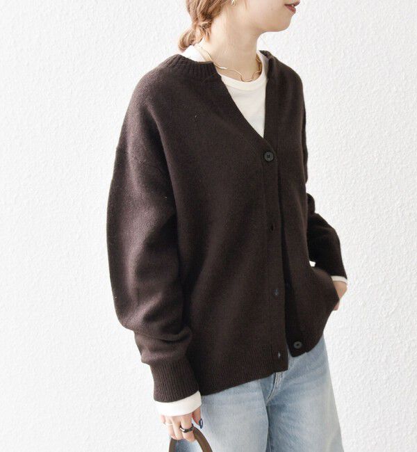 SHIPS any「SHIPS any:〈手洗い可能〉AQUA カシミヤ ミックス スキッパー カーディガン」|カーディガン|