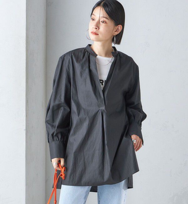 SHIPS for women「〈手洗い可能〉コットン ギャザー チュニック ブラウス」|シャツ・ブラウス|