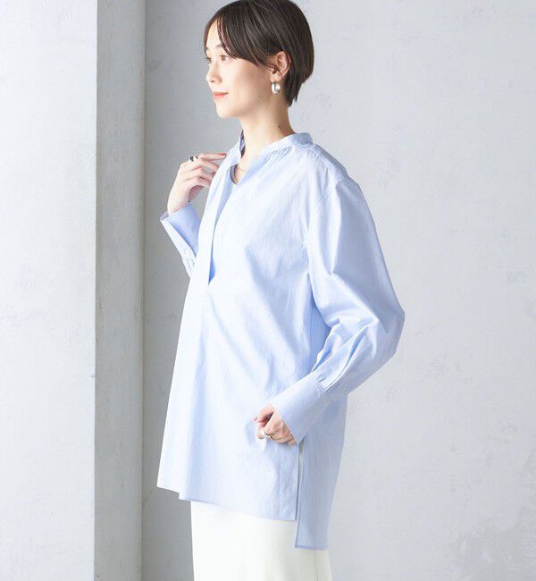 SHIPS for women「〈手洗い可能〉コットン ギャザー チュニック ブラウス」|シャツ・ブラウス|