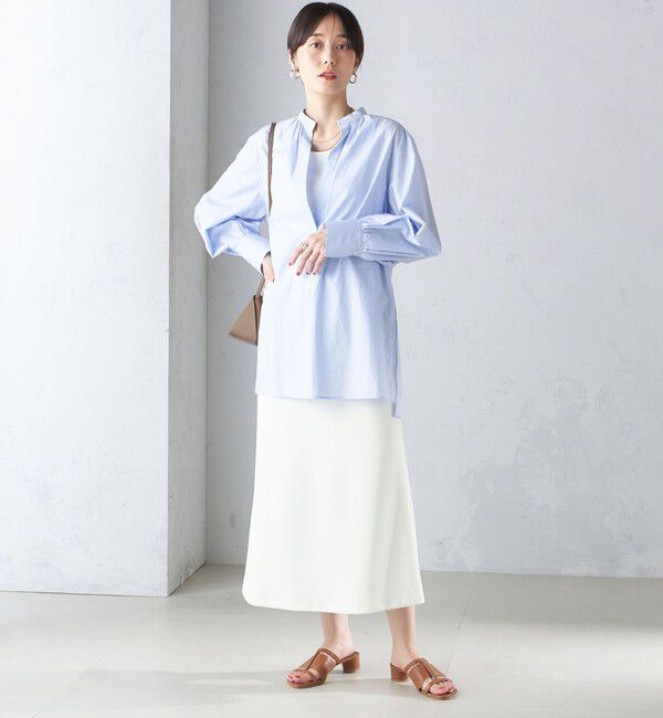 SHIPS for women「〈手洗い可能〉コットン ギャザー チュニック ブラウス」|シャツ・ブラウス|