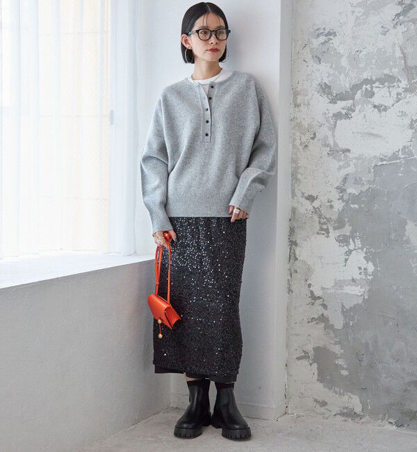 SHIPS for women「〈手洗い可能〉7G ウール カシミヤ ヘンリーネック 2WAY プルオーバー」|ニット・セーター|