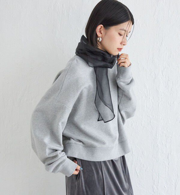 SHIPS for women「Wai＋:〈手洗い可能〉裏毛 オーガンジー スウェット」|スウェット・ジャージ|