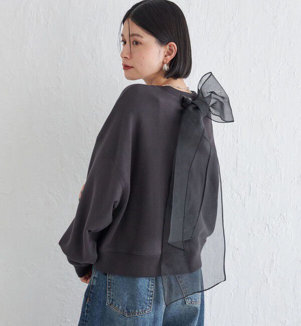 SHIPS for women「Wai＋:〈手洗い可能〉裏毛 オーガンジー スウェット」|スウェット・ジャージ|