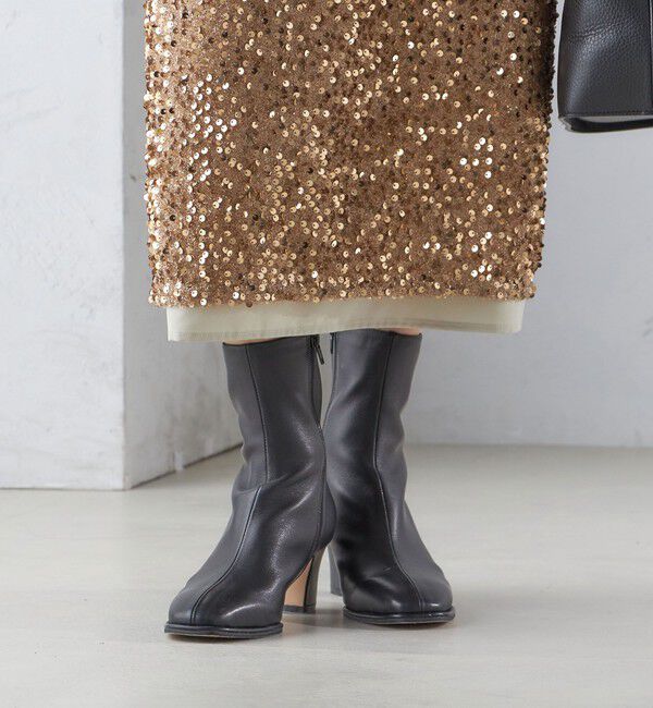 SHIPS for women「ラム レザー ストレッチ ショート ブーツ」|ショートブーツ|