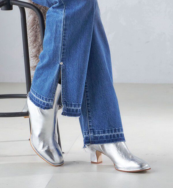 SHIPS for women「ラム レザー ストレッチ ショート ブーツ」|ショートブーツ|