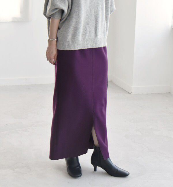 quaranciel「quaranciel: エア ニードル ナロー タイト スカート（セットアップ対応）」|スカート|パープル