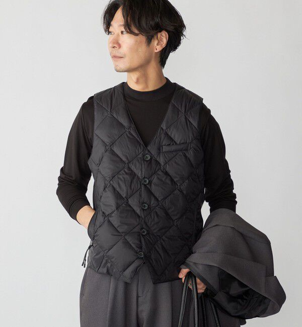 SHIPS「【SHIPS別注】TAION:〈手洗い可能〉パッカブル インナーダウン ジレ (ベスト)」|ダウンベスト・ベスト|ブラック
