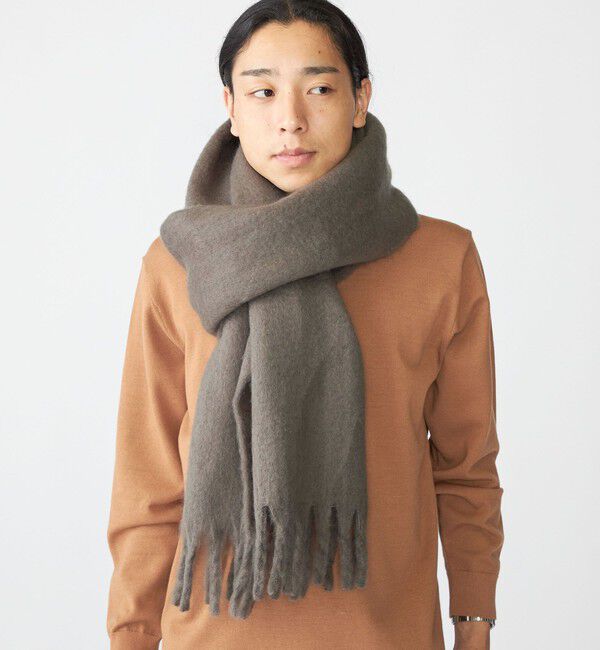 SHIPS「【WEB限定】SHIPS:〈洗濯機可能〉ボリューム マフラー (ソリッド)」|マフラー|グレー