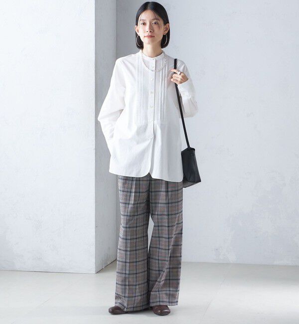 SHIPS for women「〈洗濯機可能〉ピンタック バンド カラー シャツ」|シャツ・ブラウス|