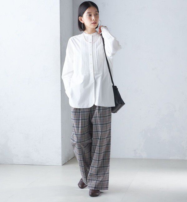 SHIPS for women「〈洗濯機可能〉ピンタック バンド カラー シャツ」|シャツ・ブラウス|