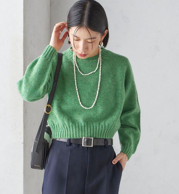 SHIPS for women「Harley of Scotland:〈手洗い可能〉:クロップド プルオーバー」|ニット・セーター|