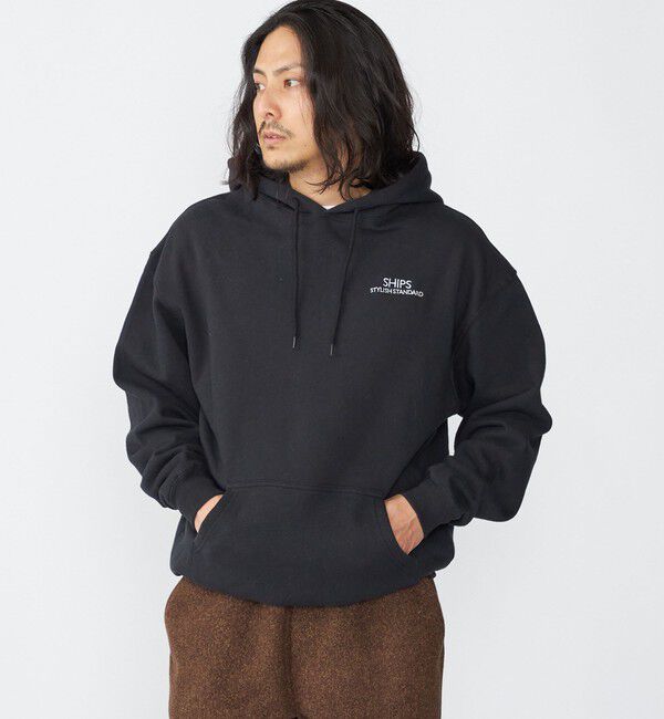 SHIPS「【WEB限定】SHIPS: SCREEN STARS(R) STYLISH STANDARD ロゴ 刺繍 パーカー」|パーカー|ブラック