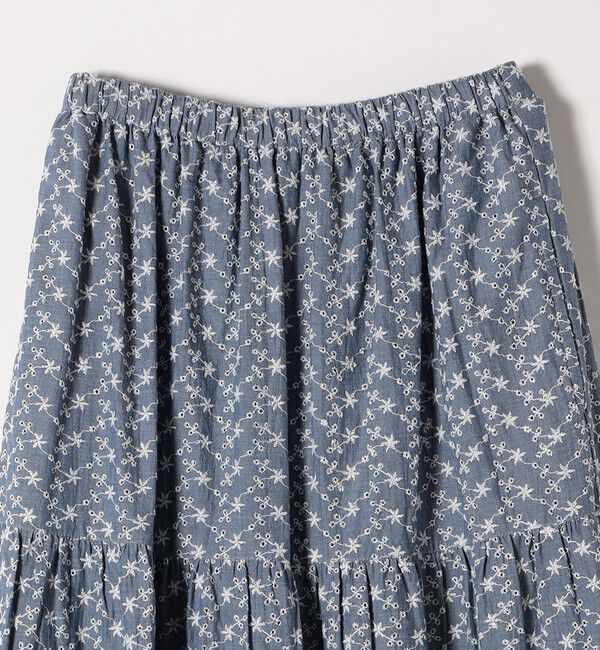 SHIPS any「SHIPS any:〈洗濯機可能〉エンブロイダリー シャンブレー ティアード スカート」|スカート|