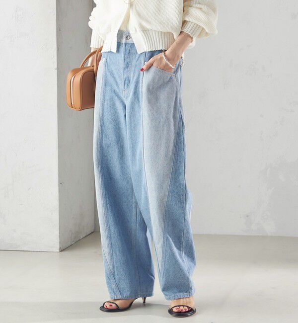 SHIPS for women「パッチワーク カーブ デニム」|デニム|