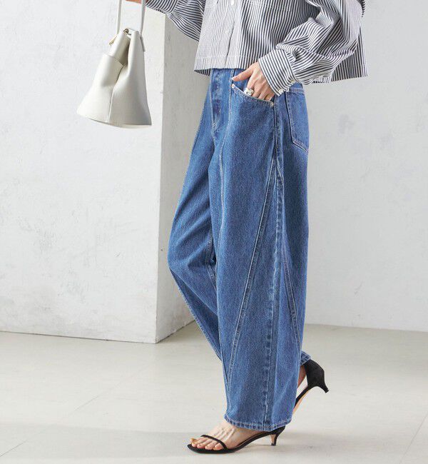 SHIPS for women「パッチワーク カーブ デニム」|デニム|ロイヤルブルー