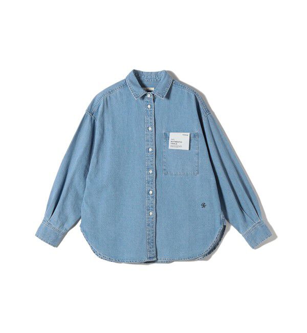 SHIPS for women「〈洗濯機可能〉デニム 刺繍 オーバー シャツ」|シャツ・ブラウス|