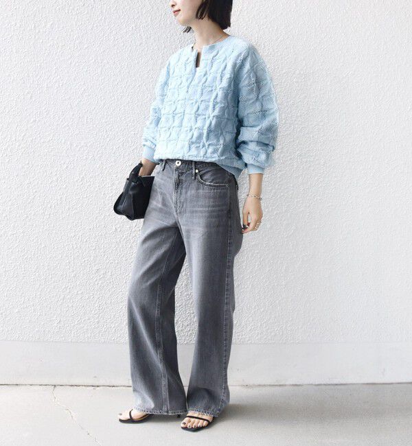 SHIPS for women「【WEB限定】〈洗濯機可能〉2WAY フラワー ジャカード ハーフ ジップ プルオーバー」|ニット・セーター|