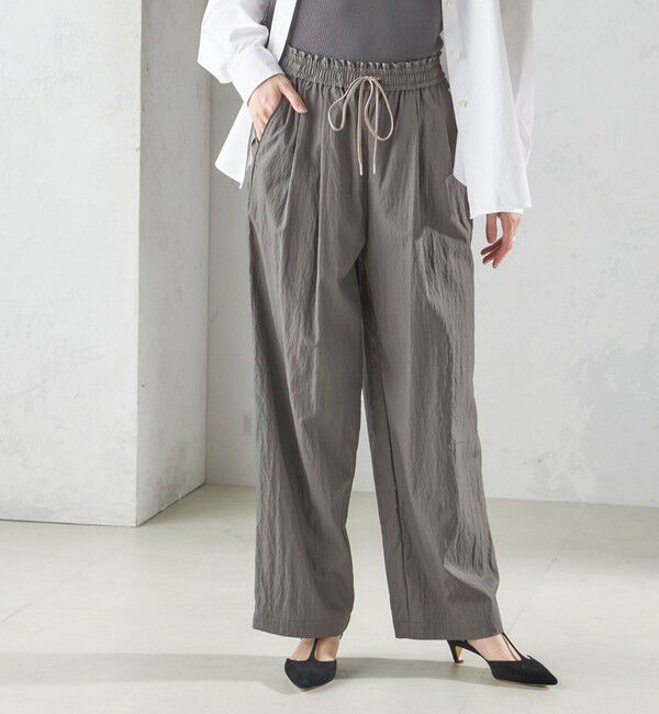 SHIPS for women「〈手洗い可能〉ナイロン混 ドロスト パンツ」|その他|ダークグレー