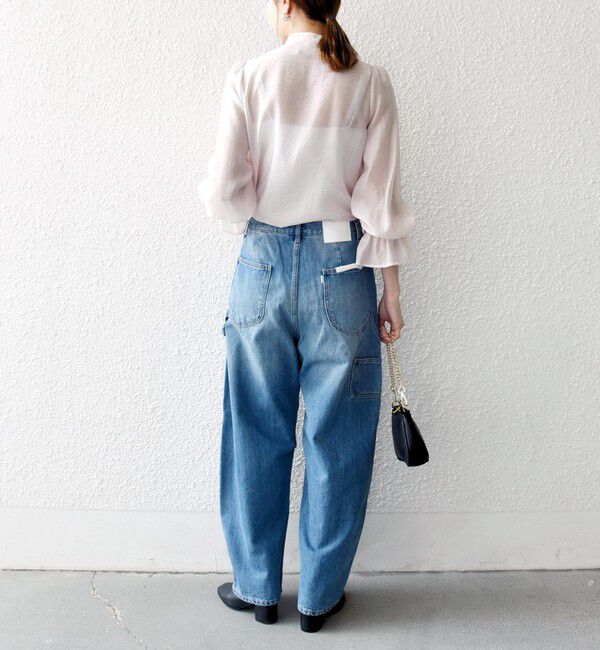 SHIPS any「SHIPS any:〈手洗い可能〉シアー フリル バンドカラー シャツ ブラウス」|シャツ・ブラウス|