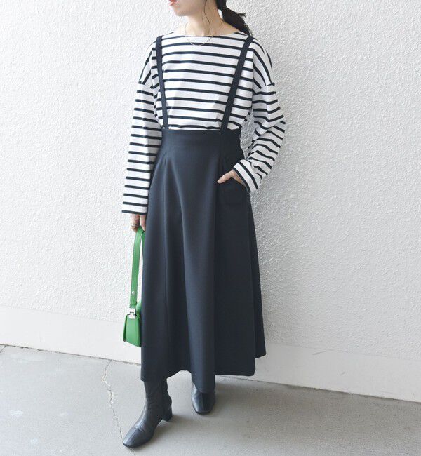 SHIPS any「SHIPS any:〈洗濯機可能〉オックス フレア サスペンダースカート［NAVY BLUE］」|スカート|