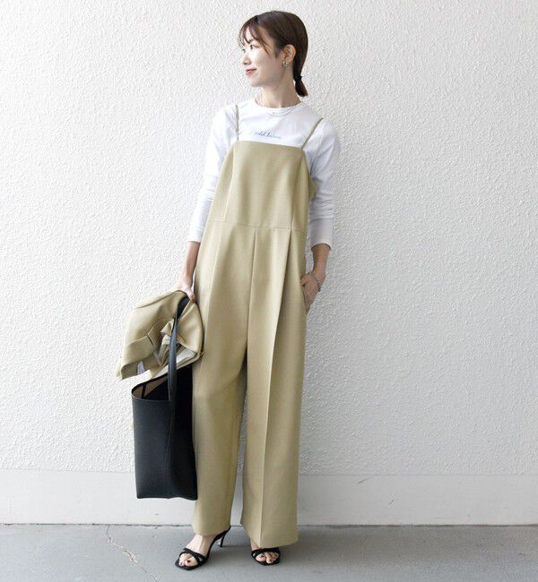 SHIPS any「SHIPS any:〈洗濯機可能〉オックス セミワイド サロペット［NAVY BLUE］」|オールインワン|