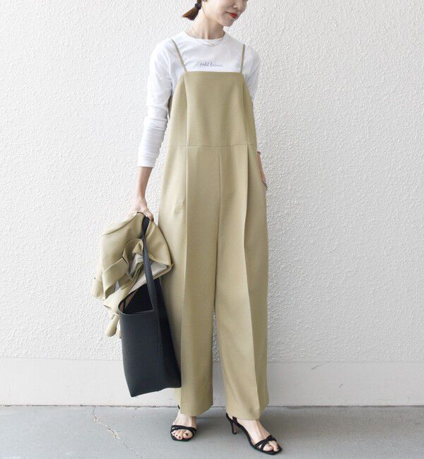 SHIPS any「SHIPS any:〈洗濯機可能〉オックス セミワイド サロペット［NAVY BLUE］」|オールインワン|