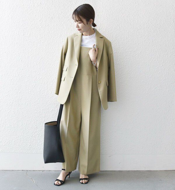 SHIPS any「SHIPS any:〈洗濯機可能〉オックス セミワイド サロペット［NAVY BLUE］」|オールインワン|