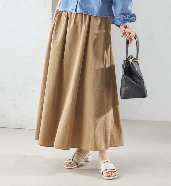 SHIPS for women「〈洗濯機可能〉LIMONTA EAST ビンテージ タフタ ギャザー スカート」|フレア|