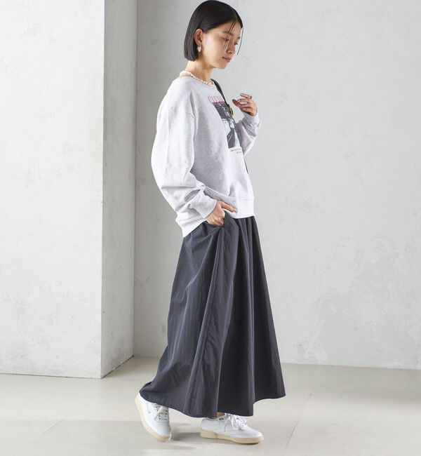 SHIPS for women「〈洗濯機可能〉LIMONTA EAST ビンテージ タフタ ギャザー スカート」|フレア|