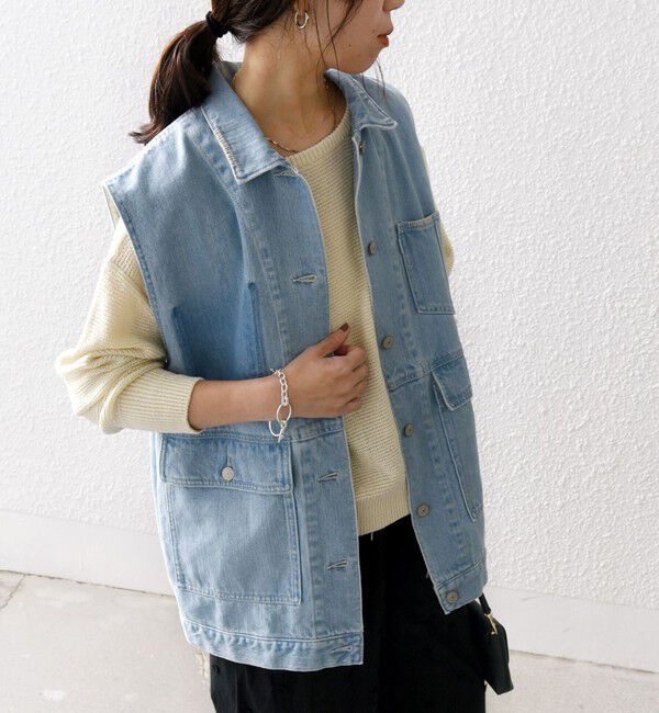 SHIPS any「SHIPS any:〈洗濯機可能〉デニム ベスト［SHIPS any DENIM］」|ベスト・ジレ|