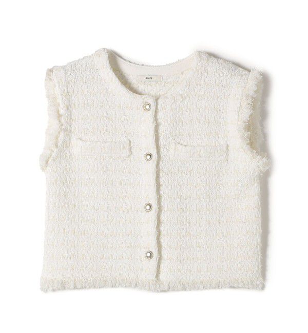 SHIPS for women「〈手洗い可能〉メタルボタンツイードニットベスト」|ベスト・ジレ|