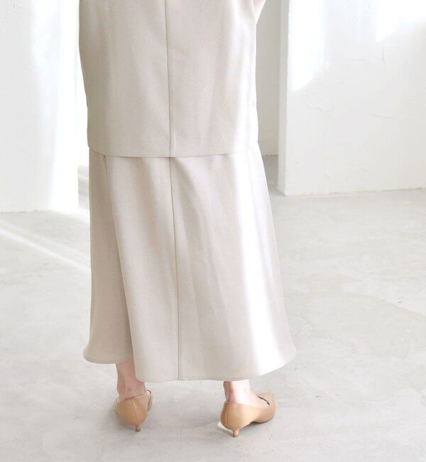 quaranciel「quaranciel:〈洗濯機可能〉Vネック ジレ＆フレア スカート セットアップ」|フレア|