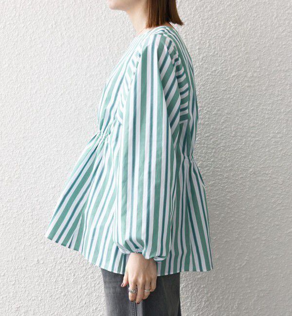 SHIPS any「SHIPS any:〈洗濯機可能〉REPREVE ギャザー パフシャツ ブラウス」|シャツ・ブラウス|