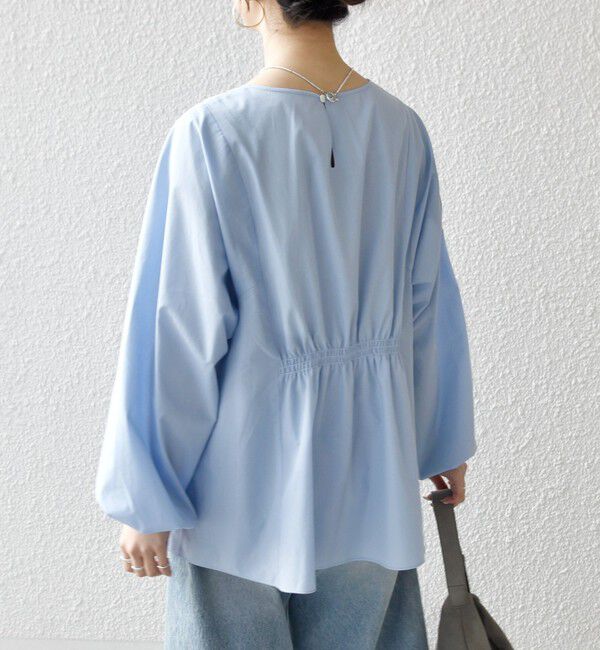 SHIPS any「SHIPS any:〈洗濯機可能〉REPREVE ギャザー パフシャツ ブラウス」|シャツ・ブラウス|