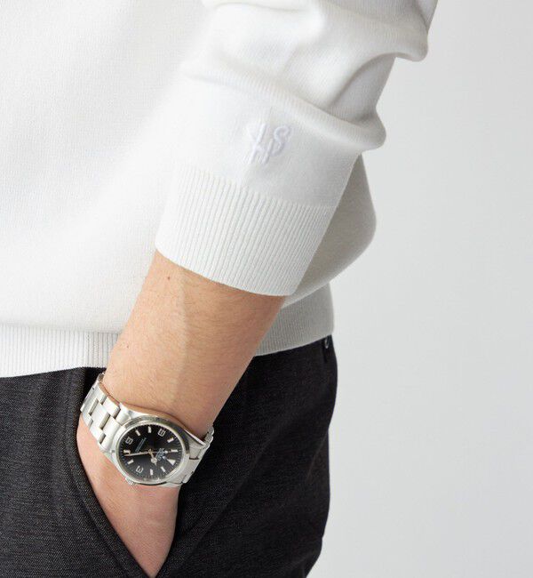 SHIPS「【WEB限定】SHIPS:〈ネックが選べる/手洗い可能〉テレワーク ビズ ワンポイント ロゴ ニット」|ニット・セーター|