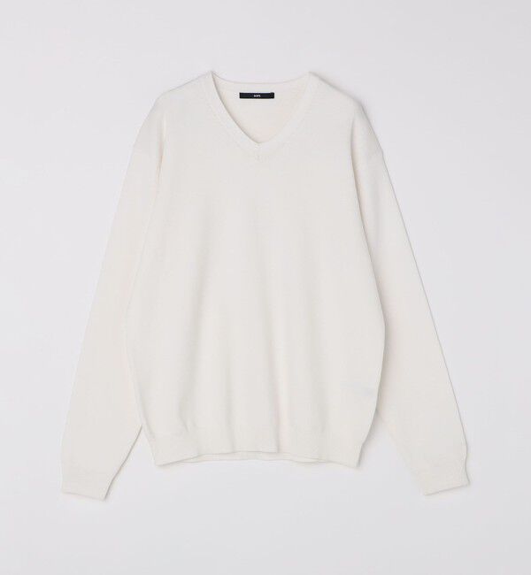 SHIPS「【WEB限定】SHIPS:〈ネックが選べる/手洗い可能〉テレワーク ビズ ワンポイント ロゴ ニット」|ニット・セーター|