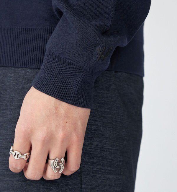 SHIPS「【WEB限定】SHIPS:〈ネックが選べる/手洗い可能〉テレワーク ビズ ワンポイント ロゴ ニット」|ニット・セーター|