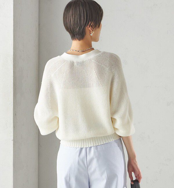 SHIPS for women「〈手洗い可能〉ペーパー ポリエステル Vネック カーディガン」|カーディガン|